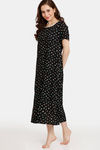 Rosaline Mellow Blooms Woven Mid Length Nightdress - Black Beauty — thumbnail 2